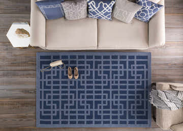 Murdoch Blue Geometric Pattern Throw Pillow - Clearance