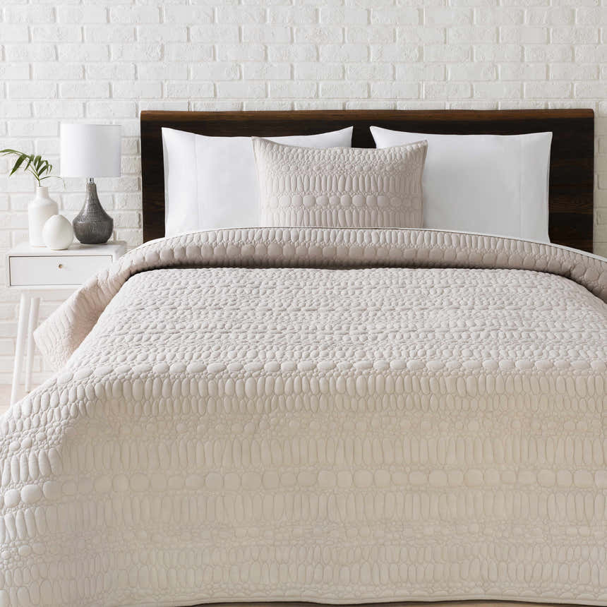 Margos Textured White Bedding - Clearance