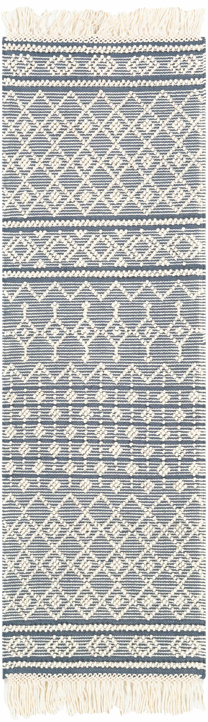 Brothers Blue Wool&Cotton Rug - Clearance