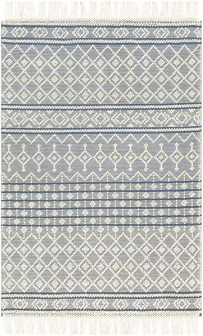 Brothers Blue Wool&Cotton Rug - Clearance