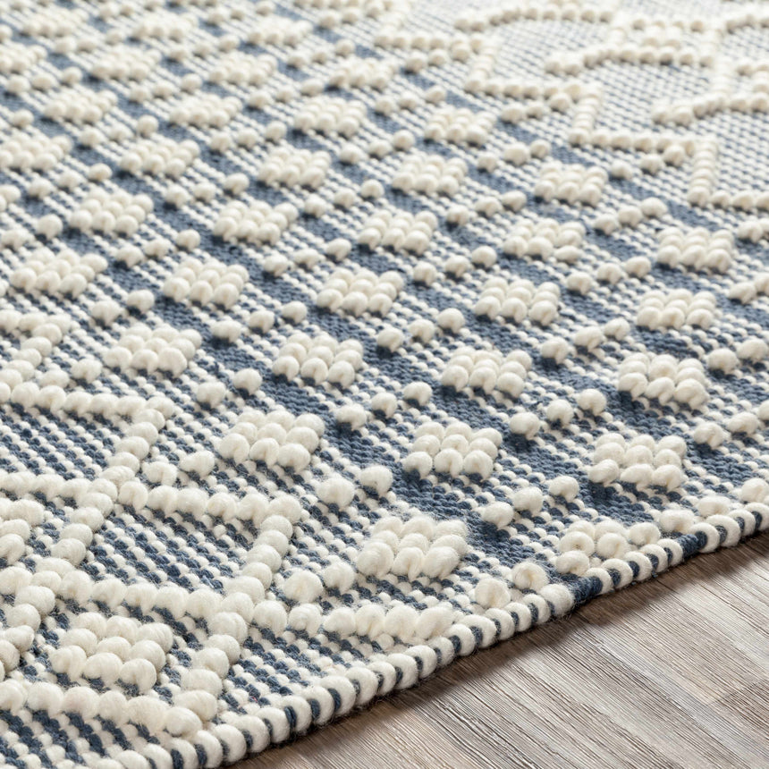Brothers Blue Wool&Cotton Rug - Clearance