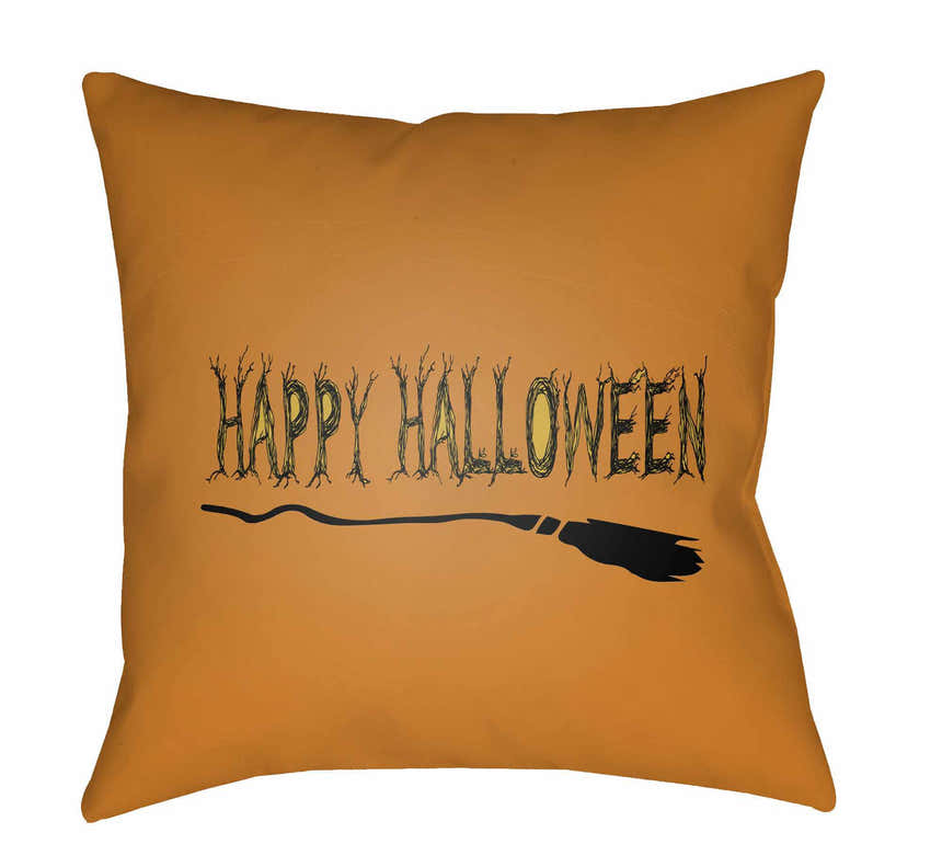 Halloween Orange Outdoor Throw Pillow