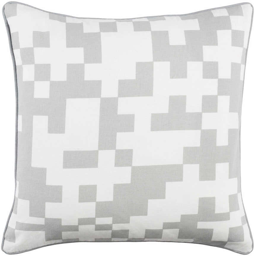 Narborough Gray Pixel Pattern Accent Pillow - Clearance