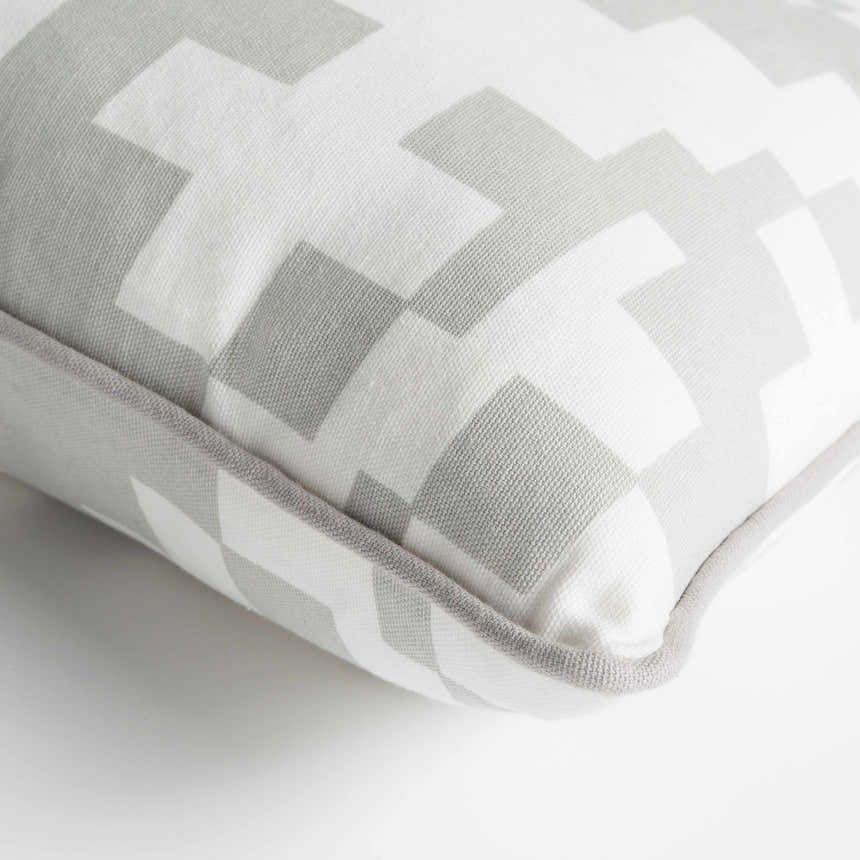 Narborough Gray Pixel Pattern Accent Pillow - Clearance
