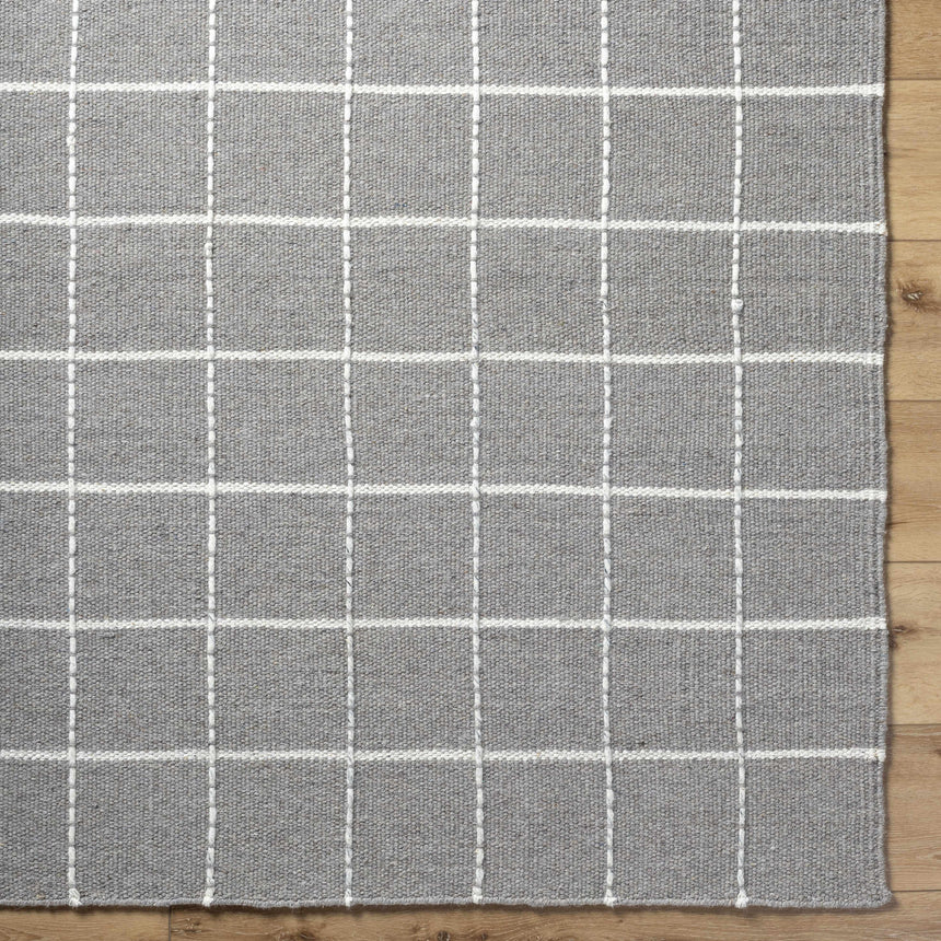 Nissa Gray Checkered Wool Rug