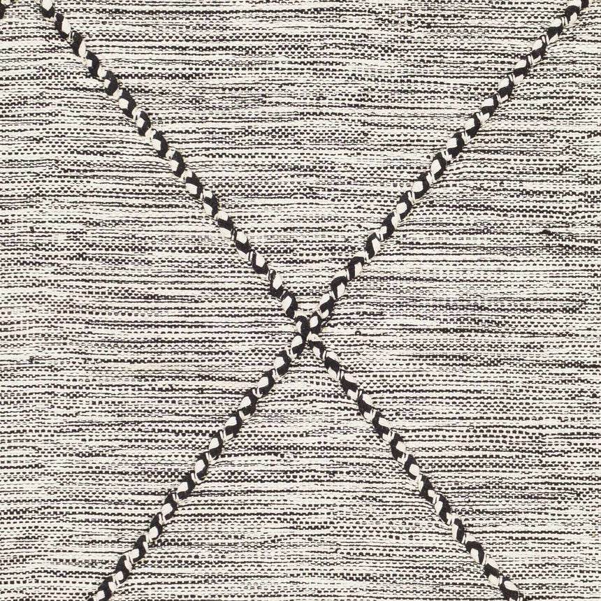 Neal Black/Cream Trellis Cotton Rug with Tassels - Clearance