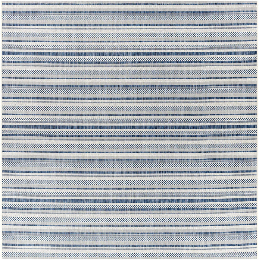 Olin White&Blue Striped Nordic Rug