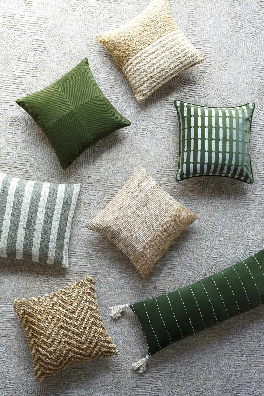 Orit Olive Green Corduroy Accent Pillow