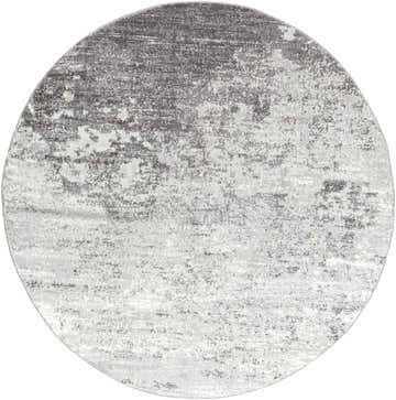 Round Ortonville Abstract Gray Rug featuring a contemporary charcoal and white pattern. Design-Round-710