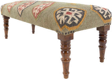 Oslob Rustic Patterned Wood Stool