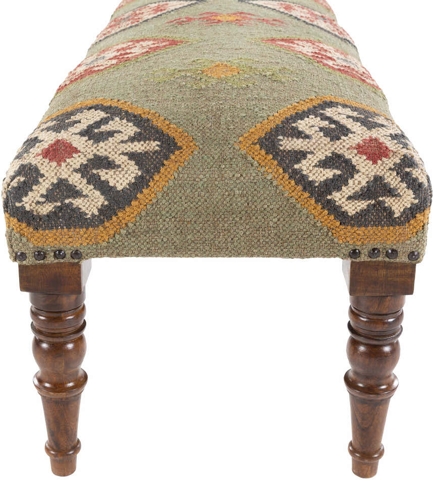 Oslob Rustic Patterned Wood Stool