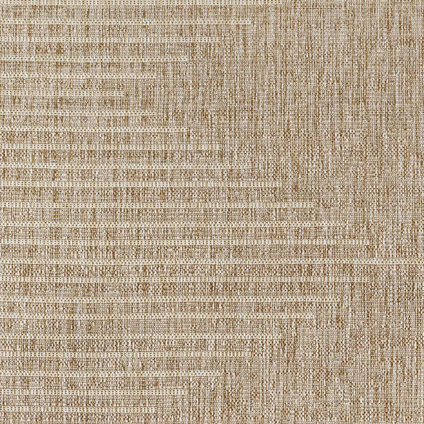 Close-up of the Stephan Dark Beige Outdoor Rug showing its woven texture and subtle geometric pattern. Swatch