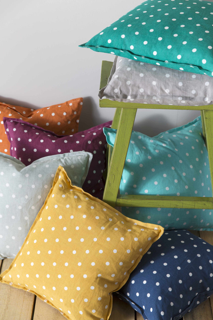 Abertridwr Turquoise Polka Dot Throw Pillow - Clearance