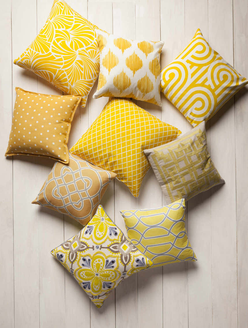 Rivett Yellow Geometric Pattern Throw Pillow - Clearance