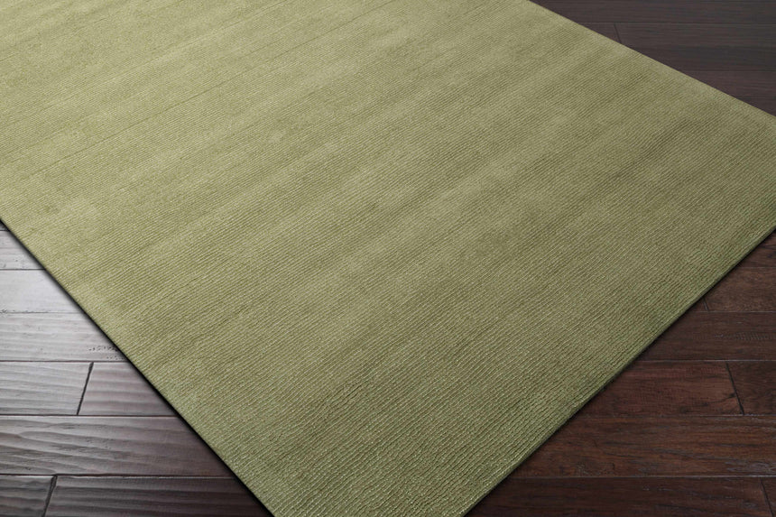 Brockton Solid Green Hand Loomed Wool Area Rug