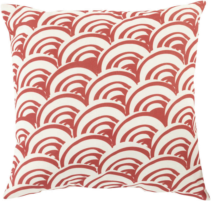 Palomoc Red Wave Pattern Accent Outdoor Pillow