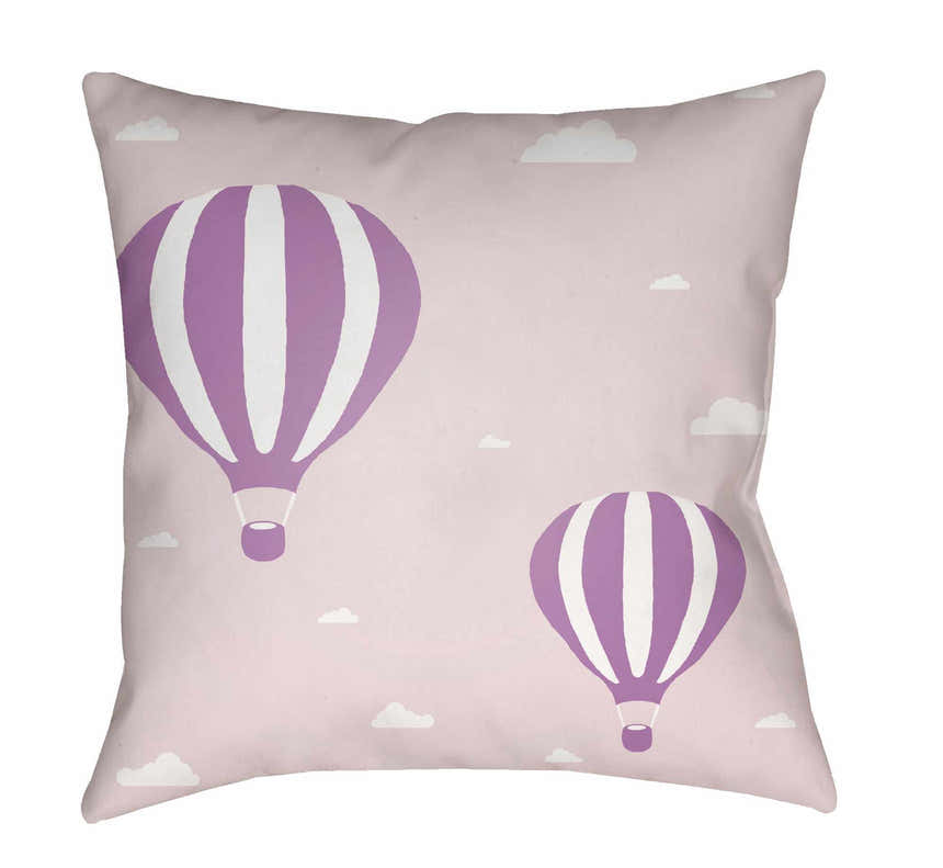 Kids Hot Air Balloon Print Accent Outdoor Pillow