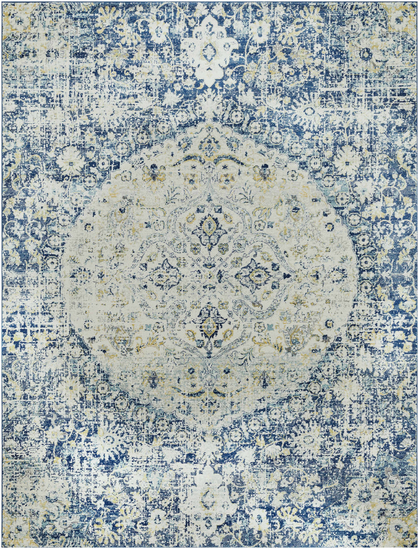 Gray Navy Ojus Area Rug - Clearance
