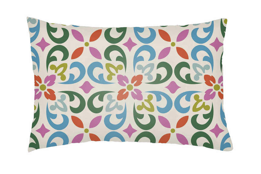 Pili Floral Scroll Accent Outdoor Pillow