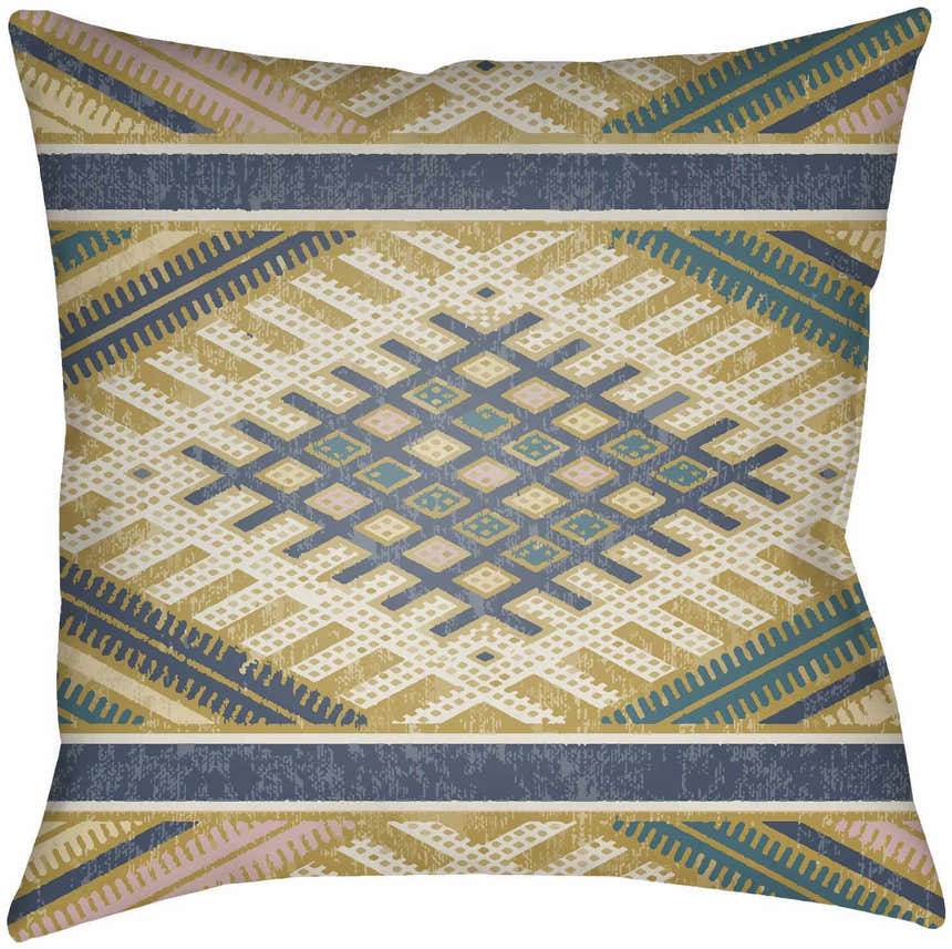 Pandan Geometric Aztec Outdoor Throw Pillow
