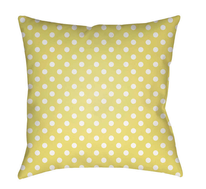 Pangil Yellow Polka Dot Outdoor Throw Pillow