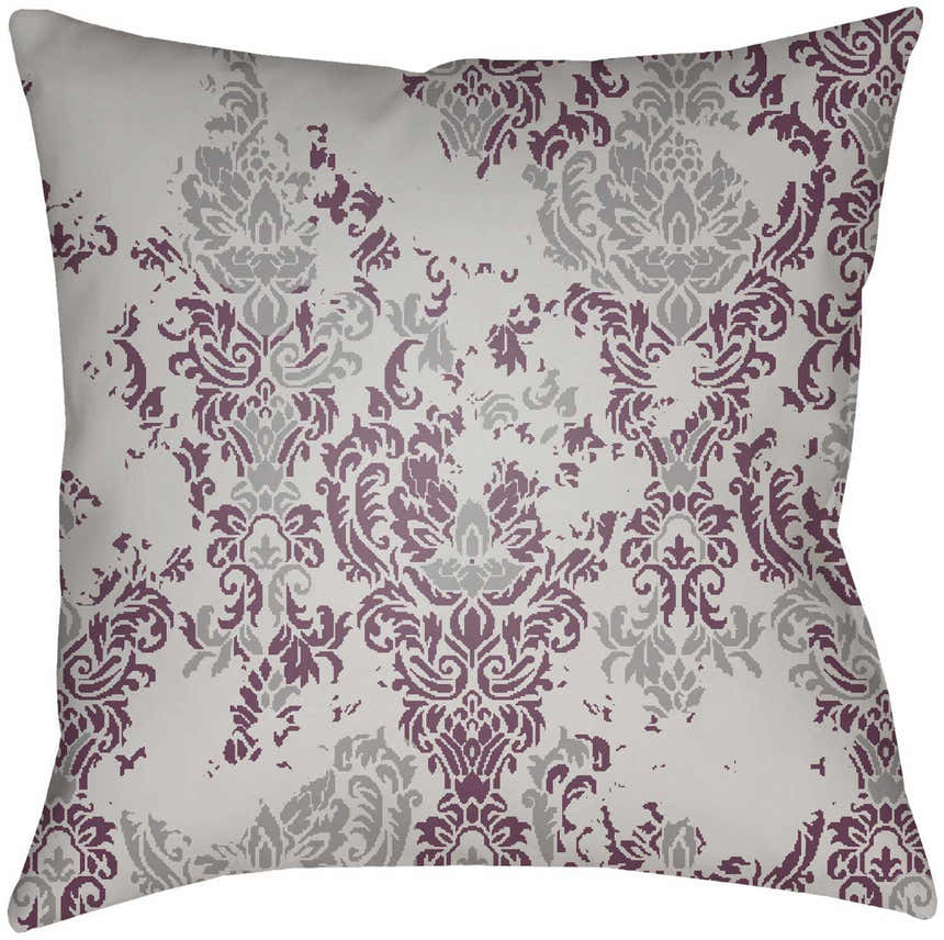 Pongol Ornate Purple Damask Accent Pillow