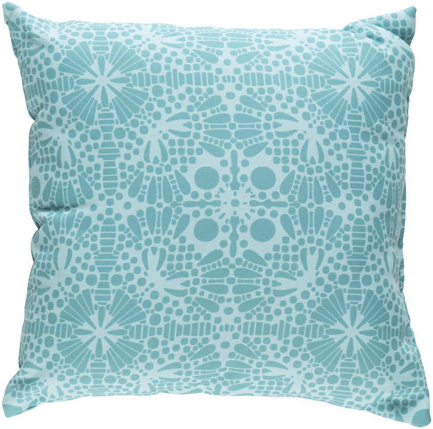 Porirua Geometric Aqua Accent Outdoor Pillow