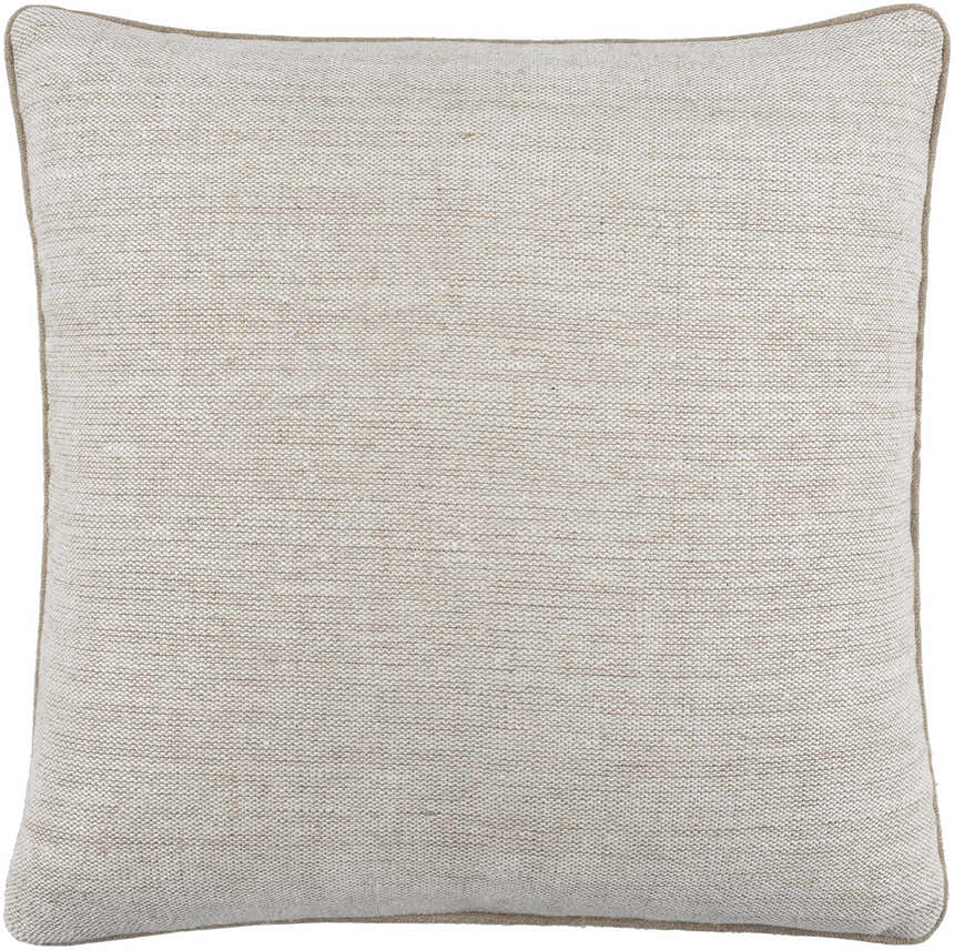 Lunara Cream Raised Ribbed Horizontal Stripe Cottage Country Linen Lumbar Pillow - Clearance