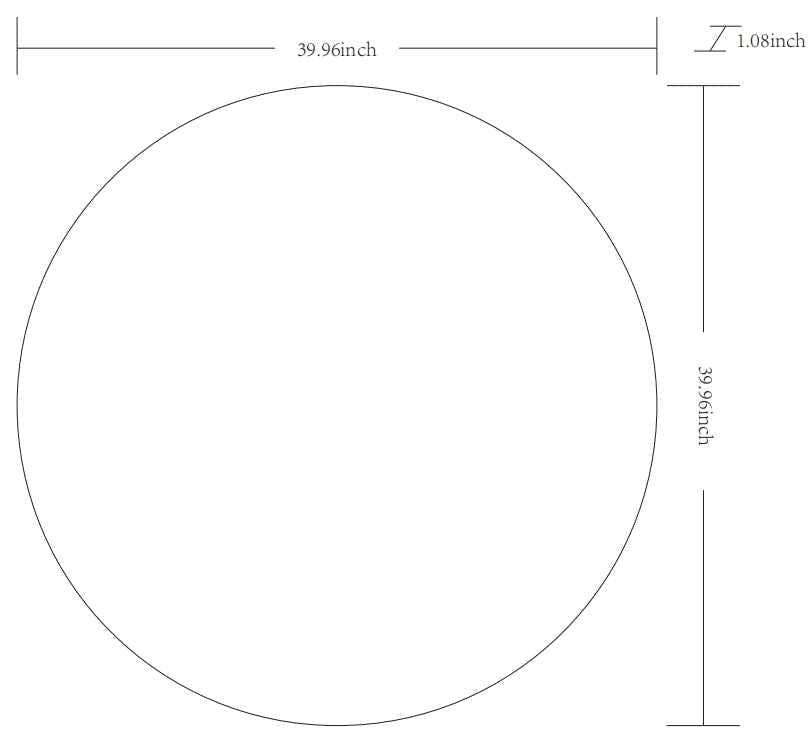 Round Mirror with Black Aluminum Frame