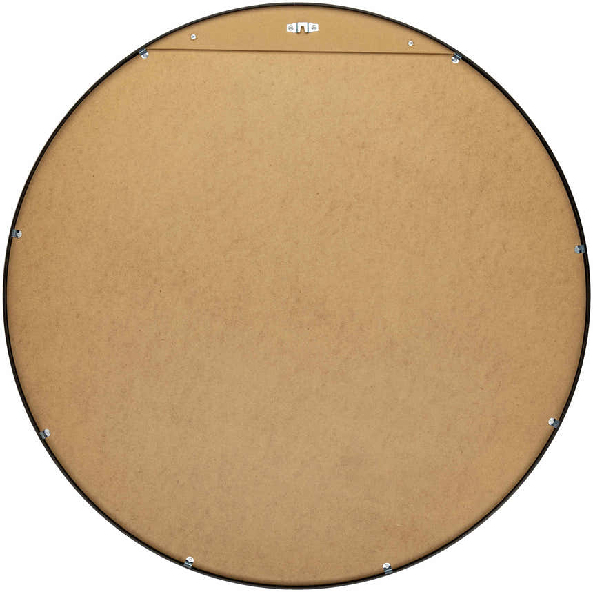Round Mirror with Black Aluminum Frame
