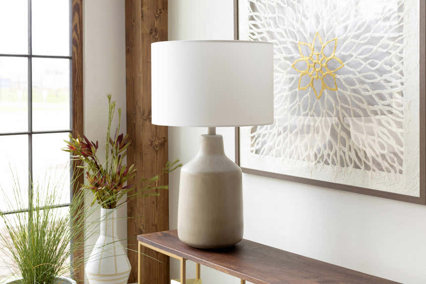 Quezon Beige Resin Table Lamp