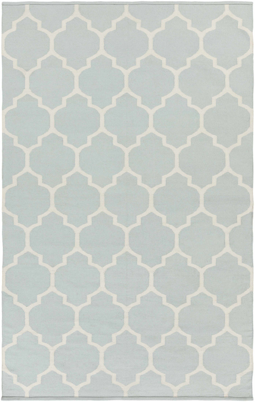 Ragan Ice Blue Trellis Cotton Rug - Clearance