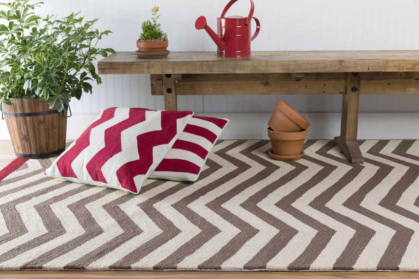 Nanango Red White Chevron Throw Pillow - Clearance