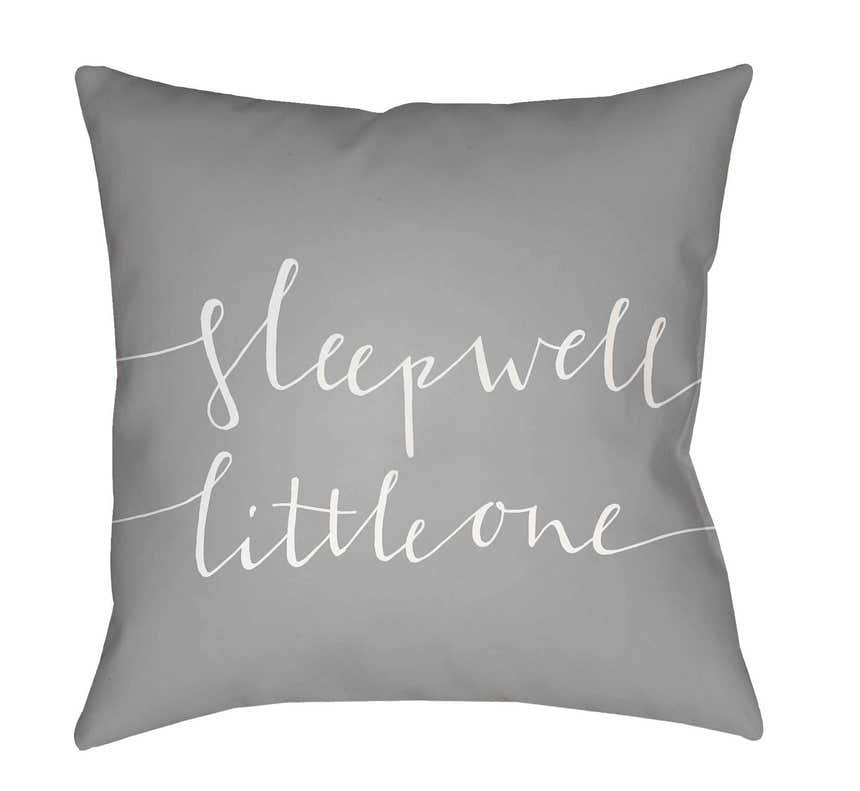 Kids Sleep Well Decorative Nursery Gray Outdoor Throw Pillow