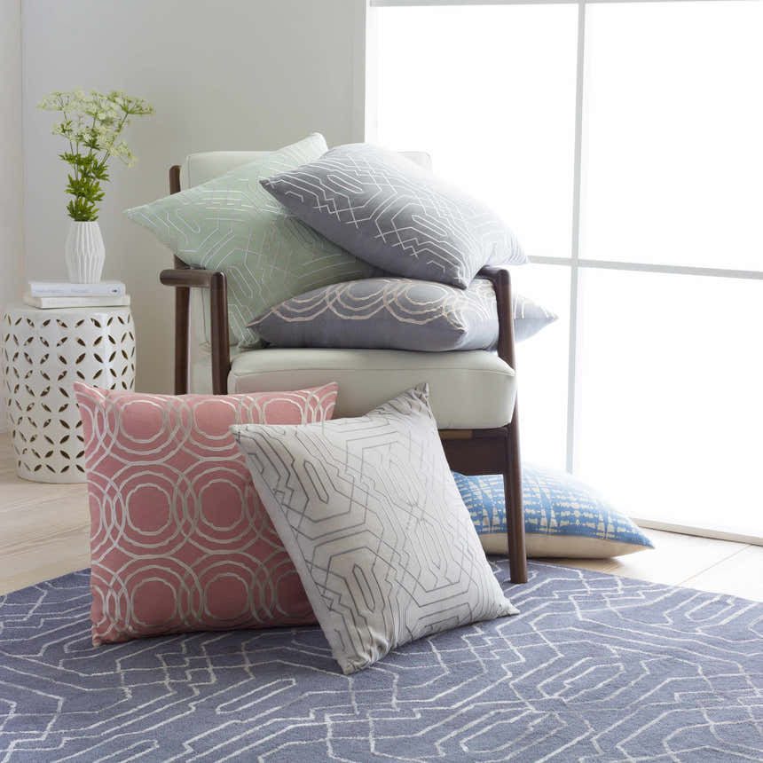 Bodedern Gray Geometric Circles Accent Pillow - Clearance