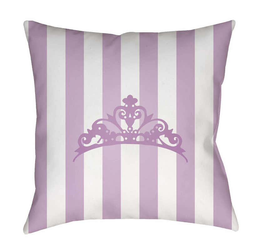 Kids Purple Princess Print Decorative Nursery Outdoor Throw Pillow
