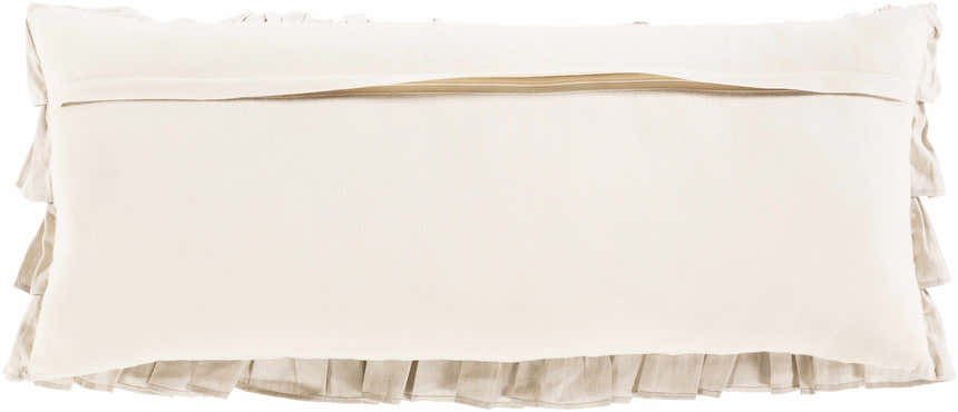 Revere Beige Ruffled Lumbar Pillow - Clearance