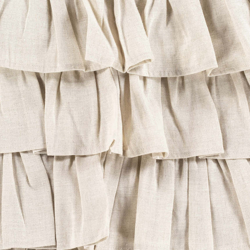 Revere Beige Ruffled Lumbar Pillow - Clearance