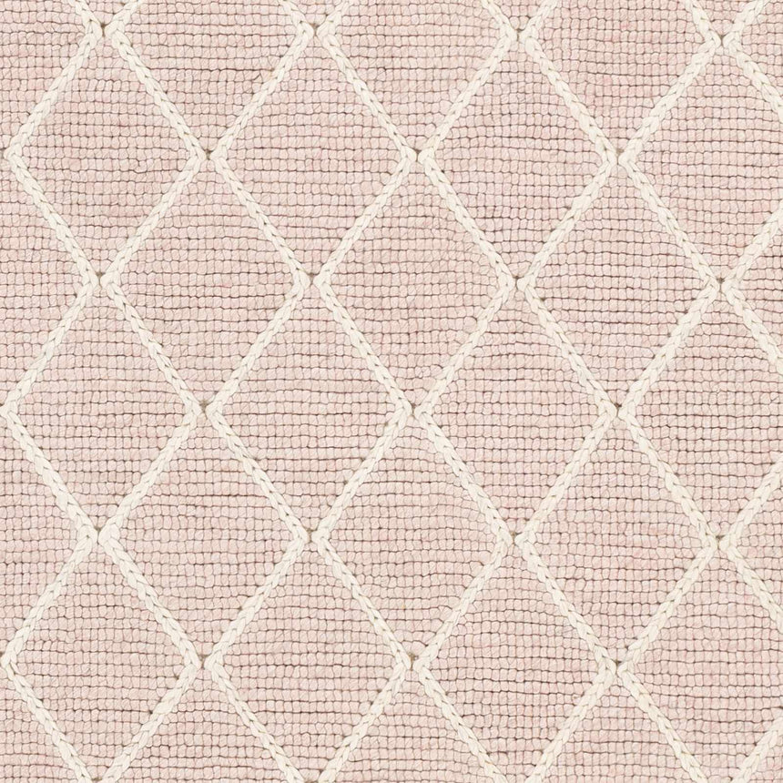 Riceville Pink Trellis Wool&Viscose Rug - Clearance