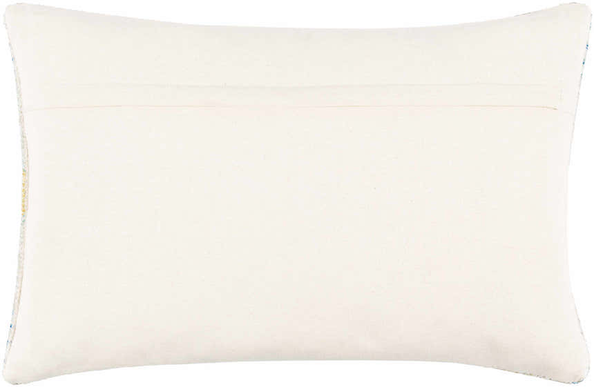 Solvani Yellow Raised Woven Linear Texture Global Bohemian Cotton Lumbar Pillow with Knotted Tassels - Clearance