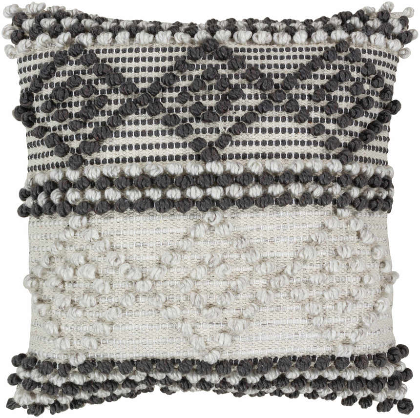 Rippey Black & White Textured Diamond Throw Pillow