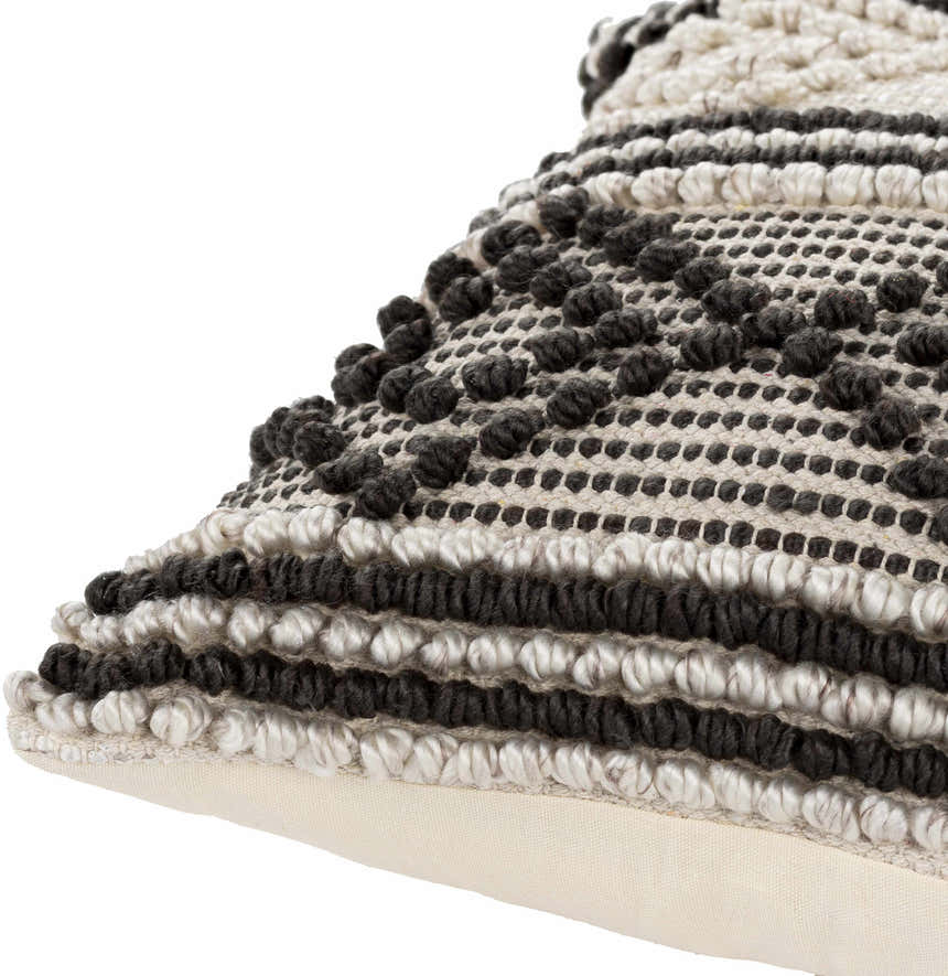 Rippey Black & White Textured Diamond Throw Pillow