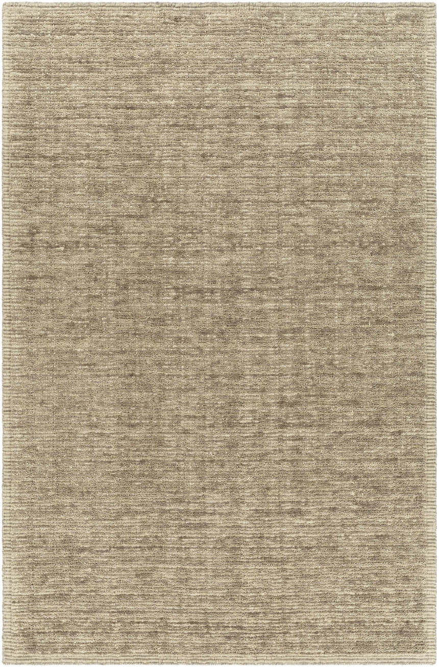 Close-up of the Real Area Rug - Clearance. Medium gray and peach tones with a subtle textured design. Design-Rectangle-576