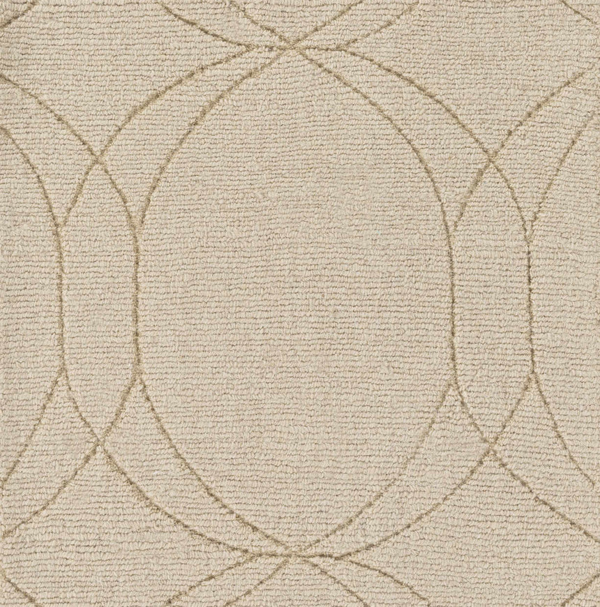 Rolfe Tan Circles Wool Rug - Clearance