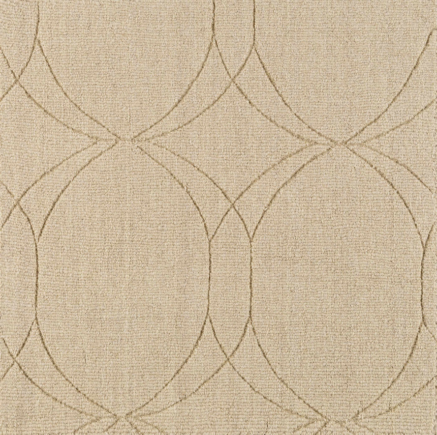 Rolfe Tan Circles Wool Rug - Clearance