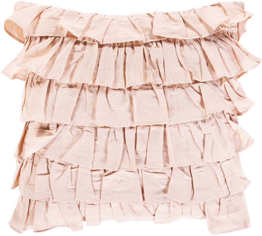 Ruidoso Pink Ruffled Square Throw Pillow - Clearance