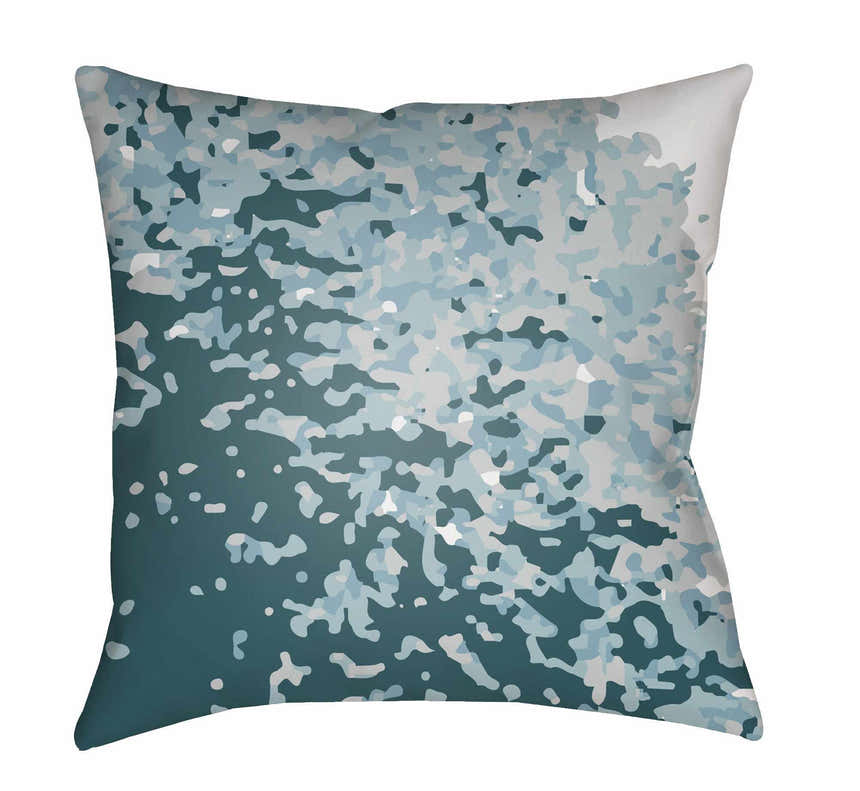 Ruiz Blue Abstract Camouflage Throw Pillow