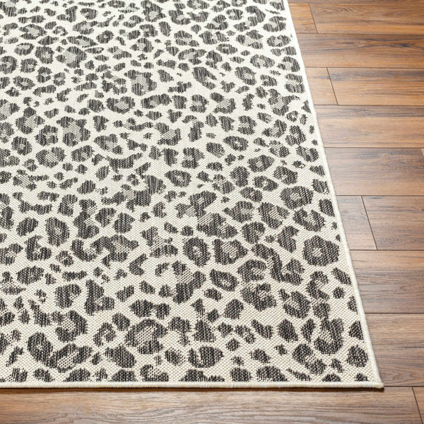 Garbo Gray Leopard Print Area Rug