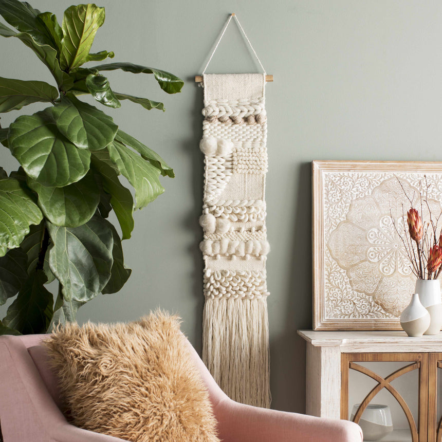 Riverwatch Ivory Woven Patterned Wall Hanging