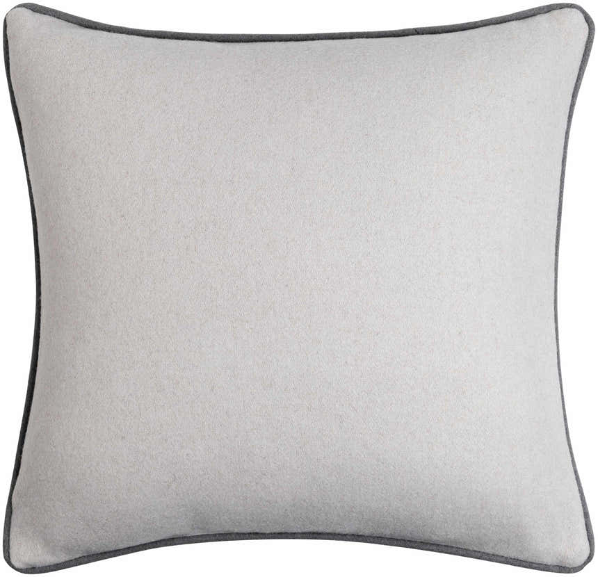 Dumii Light Gray Solid Wool Throw Pillow